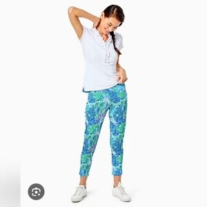 Lilly Pulitzer Corso UPF 50+ Luxletic Golf Pant Botanical Green Size 4
